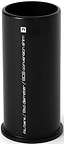 A black cylindrical metal tube labeled "Alubang Std diameter/SCS conversion shim" in white text stands upright on a white background. The Ethic DTC SCS Scooter Bar Adapter V2 - Standard by Ethic is perfect for use with an SCS compression clamp, offering a secure and precise fit for your scooter setup.