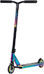 Introducing the Legacy 1.5 Pro Ventus Complete Stunt Scooter by Legacy, featuring sturdy black handlebars and a striking rainbow neochrome base. The stem is adorned with “LEGACY” displayed vertically, while the wheels showcase colorful accents and prominent branding.