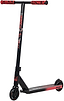 The Legacy Fade Complete Stunt Scooter by Legacy features a black and red design, T-shaped handlebar with red grips, slim deck, and black wheels with red accents—ideal for beginner riders. The word "FAST" appears on the side.