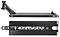 Two views of the CORE ST3 Forged Black Street Stunt Scooter Deck by CORE: the top view reveals a textured, wide 6.5" x 22.5" deck with a raised rear brake; the bottom view displays a central white graphic.
