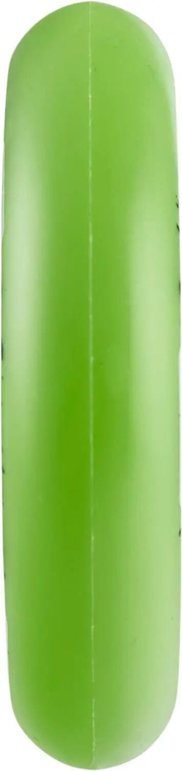 The Longway Tyro 110mm Nylon Core Scooter Wheel in green is displayed vertically from a top-down view against a white background, highlighting its smooth, cylindrical shape and vibrant color.