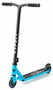 The Osprey Bomb Complete Stunt Scooter - Blue features a blue and black design, "Osprey" branding on the handlebar stem, black deck, and small black wheels—ideal for beginners or entry-level stunt scooter riders.