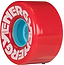 The Radar Energy 78A Quad Roller Skate Wheel, in red and measuring 57mm x 32mm, features white text reading "ENERGY" around the edge and a blue core. Designed by the Radar brand for outdoor urethane use, it boasts a durometer of 78A for optimal performance.