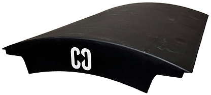 A black, curved plastic CORE Mini Wave Bridge Connector with "CORE" in white on the end—ideal for upgrading your skate setup.