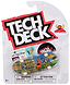 The Tech Deck 96mm M57 Fingerboard - Toy Machine features iconic cartoon monster graphics on a yellow and blue plaid deck, displayed on branded backing—ideal for fans and collectors of Tech Deck skateboard minis.