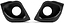 Two black, curved, leaf-shaped objects—part of the Ethic DTC Pandemonium Deck Ends Kit by Ethic—with large circular holes in the center, are positioned side by side and slightly tilted toward each other on a white background. Ideal as scooter deck replacement parts, this kit delivers both style and durability.