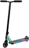 The Invert Supreme 2-8-13 Complete Stunt Scooter in Neochrome features black handlebars and wheels, a non-slip deck, and a sleek modern design, shown against a plain white background.
