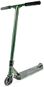 The Madd Gear Viral KAOS Complete Stunt Scooter - Forest by MGP features black handlebars, a grippy deck, and two small wheels—ideal for tricks and stunt progression.