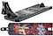 The Blunt Envy AOS V6 Will Scott Signature Stunt Scooter Deck (6.5" x 23") features a black deck with web pattern and "Wild Cat" text on top, plus a bold underside graphic of a woman in a red dress with roses and flames.