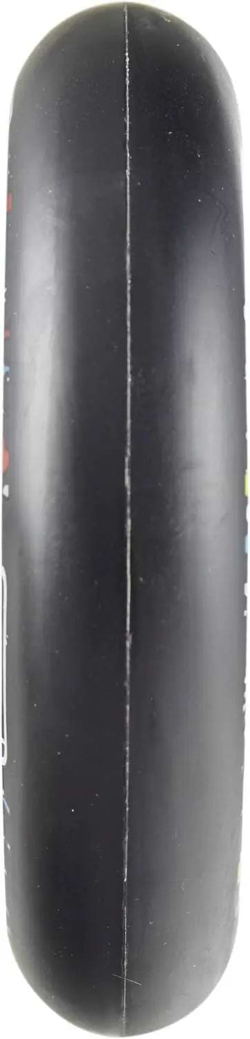A close-up, top-down view of the Longway Tyro 100mm Nylon Core Scooter Wheel in black, highlighting its smooth, rounded edge and subtle central seam.