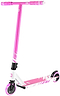 The CORE CB1 Beginner Complete Stunt Scooter by CORE features a white deck with bold pink graphics, a pink handlebar, pink front wheel, and black rear wheel—perfect for beginners seeking a sporty look.