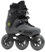 The Echo Sonar 3 Wheel Inline Freeskates - Black by Echo feature a hard boot, ankle strap, and laces, designed for city cruising enthusiasts. Shown in side view facing left, they offer support and style for urban skaters.