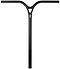 The Ethic DTC Wolpertinger Aluminium IHC Stunt Scooter Bars in black (720mm x 580mm) feature a straight crossbar and central support, made from high-strength aluminium by Ethic, shown on a white background.