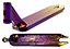 The Lucky Covenant Neo Purple Stunt Scooter Deck by Lucky, sized 4.5" x 20.5", features an iridescent purple and gold finish with engraved geometric patterns—ideal for pro riders seeking a premium upgrade.