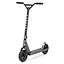An Osprey Complete Dirt Scooter in Gun Metal Grey, featuring large rugged pneumatic wheels, a wide deck, T-shaped handlebars, and a rear metal foot brake, photographed on a white background.