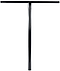 The Ethic DTC Tenacity V2 Steel Oversized HIC Stunt Scooter T-Bars in Black Mirror (620mm x 600mm) are lightweight, glossy black T-shaped handlebars with a straight crossbar and cylindrical stem, perfect for stunt scooter setups.