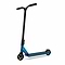 The Drone Element 'Saundezy' Signature Complete Stunt Scooter in Blue Chrome is expertly designed for street riders with a solid metal frame, T-bar handlebars, small hard wheels, and a flat deck for enhanced grinding. Displayed on a white background, it's perfect for tricks and stunts.
