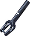 The Tilt Stage 1 SCS/HIC Stunt Scooter Fork - Black by Tilt is a lightweight T6 heat-treated 6000 series aluminium fork with a cylindrical tube, pronged base, visible branding, and bolt—ideal for upgrading your stunt scooter.