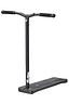 The Blunt Envy TS Pro 7.5 Indoor Trampoline Stunt Scooter - Black features a stylish black finish with a wide deck and T-shaped handlebars. It includes textured grips, a detailed deck design, and prominently displays the distinctive logo on its neck. Ideal for riders who want both performance and style in one customizable scooter option.