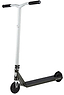 The Lucky Prospect XL 2025 Complete Stunt Scooter - Shift by Lucky is a sleek black and silver kick scooter designed for park and street riding. It features a lightweight design with a black deck, two small wheels, and straight handlebars with black grips, ideal for intermediate to advanced riders.