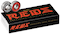 A black box labeled "Bones REDS Skateboard Bearings - 16 Pack" by Bones is topped with two metal skateboard bearings, one displaying a red inner ring.