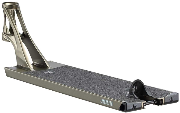 Blunt Envy AOS V6 Squad Olive Stunt Scooter Deck (6" x 22") features a textured black grip, integrated head tube, and rear black brake. Its premium build and sleek olive finish make it ideal for stunt scooter riders.