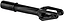 The Ethic DTC Merrow V3 8/12STD HIC Stunt Scooter Fork in black features a cylindrical tube and forked end, designed for connecting the scooter wheel and handlebar. Brand: Ethic.