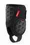 The GAIN Protection Pro Adult Ankle Protectors in black feature a black and gray pattern, loop and Velcro closure, red GAIN label, and are ideal as riding gear. The product is shown against a white background.