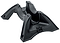 The CORE Claw Scooter Floor Stand - Black by CORE features angular, contoured grooves and a wide base to securely hold your scooter in place. Made of black plastic for durability.