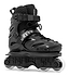 The Anarchy Unity Adjustable Aggressive Inline Skates in black feature four high rebound PU wheels, sturdy buckles, breathable mesh details, "ANARCHY" embossed on the base, and "UNITY" printed on the strap across the laces.