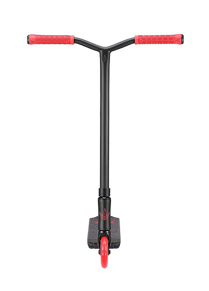 A Blunt Envy ONE S3 Complete Stunt Scooter in red, featuring striking red handlebars and a front wheel, is pictured against a white background. The deck, ideal for beginner scooter riders, showcases eye-catching red accents.