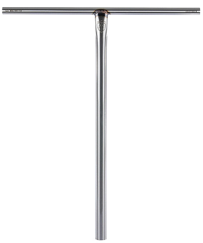 The Ethic DTC Tenacity V2 Steel Oversized HIC Stunt Scooter T-Bars in raw (620mm x 600mm) feature a vertical stem, horizontal crossbar, and small joint logo. These lightweight Ethic bars are shown against a white background.