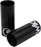 Two Wildcat Basic Steel Mini BMX Pegs in black, featuring white graphics, are shown on a white background—one standing upright and the other lying on its side. These chromoly pegs are designed for mounting on BMX axles.