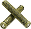 Two Blunt Envy V3 Olive/Black Stunt Scooter Grips (160mm) with textured geometric patterns and black accents are crossed, each featuring a silver end cap with the Blunt Envy arrow logo.