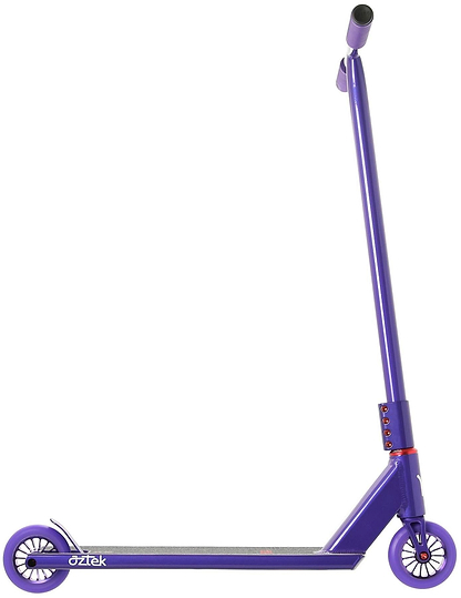 A Viola Purple Aztek Architect 2 Complete Stunt Scooter with black handlebars and wheels is shown in profile on a white background. The entry-level street scooter displays the "Aztek" brand name on its deck.