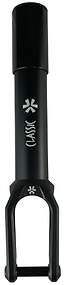 The Union Classic Lightweight HIC/SCS Stunt Scooter Fork in black features "OATH" and a star logo in white on its cylindrical metal body, with two lower prongs for wheel attachment.