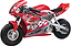 The Razor Pocket Rocket Electric Bike - Red features black tires, race-inspired checkered patterns, a stylized tiger graphic, and the "Razor" logo on its red and silver body.