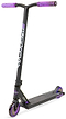 The Madd Gear MG 3 Zen Complete Stunt Scooter in Black/Lavender features lavender grips and wheels, white Madd Gear branding, and is perfect for riders seeking a high-quality pro scooter. Shown against a white background.