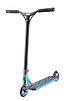 The Sacrifice Flyte 115 V2 Complete Stunt Scooter - Neochrome offers a sleek and sporty design with a colorful scheme, featuring a black handlebar, iridescent neck, and textured blue deck. As part of the Sacrifice Flyte series, this scooter includes an IHC system and small wheels for a smooth ride.