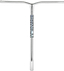 Legacy Ventus Steel Standard IHC Stunt Scooter Bars in chrome, featuring a stylized logo printed on the vertical tube.