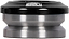 Legacy Velo Integrated Stunt Scooter Headset in black, featuring a top cap with a white logo and two sealed bearing races.