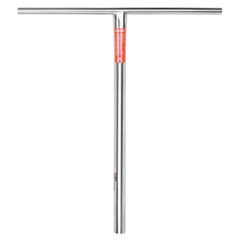 The CORE Nova V2 Titanium Oversized HIC Stunt Scooter Bars (Raw, 630mm x 610mm) feature a T-shaped metal design with a brushed finish and red CORE label, photographed against a white background.