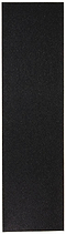 The Enuff 9" Skateboard Griptape - Black features a durable, sandpaper-like surface for excellent traction. It's designed with straight edges and sharp corners for precise application, making it ideal for enhancing skateboard grip.