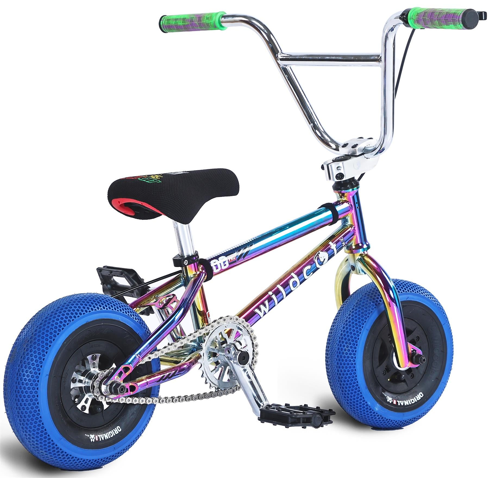 Wildcat OG Pro Mini BMX Bike - Joker Blue Neochrome — Skates.co.uk