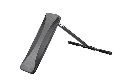 Displayed from a side angle against a white background, the Blunt Envy TS Pro 7.5 Indoor Trampoline Stunt Scooter - Black showcases its sleek design with an adjustable handlebar and streamlined base, emphasizing its customizable features for improved fitness and strength training.