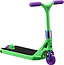 The Blunt Envy AOS V6 Special Edition Finger Scooter - Reaper features a green design with purple handlebar grips and wheels, a black footboard, and a metallic blue neck clamp, shown against a white background.