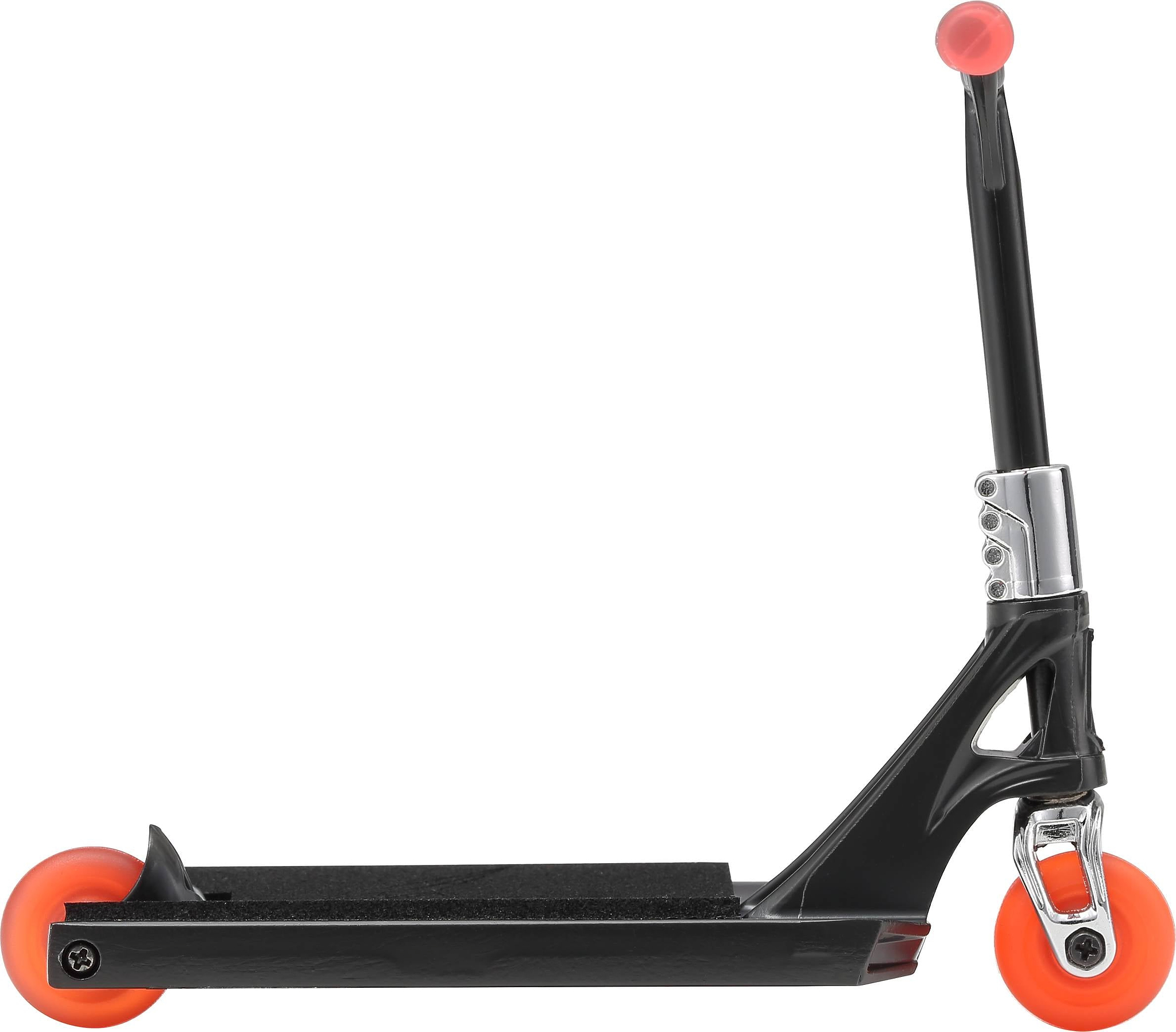 The Blunt Envy AOS V6 Special Edition Finger Scooter - Viper features a black deck, bright orange wheels, and a red handlebar tip—ideal for any Blunt Envy fan.