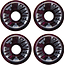 Eight “Airwaves 78A Quad Roller Skate Wheels - Dark Pink Swirl 65mm x 36mm (8 Pack)” are shown in a square. Each wheel features silver “AIR WAVES” and “MADE IN USA” text around the center hole.