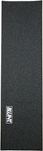 A rectangular sheet of Blunt Envy Basics Stunt Scooter Griptape - Box Logo in black, featuring a rough texture and a white “BLUNT” logo in the bottom left corner—ideal for customizing your setup with Blunt Envy scooter parts.