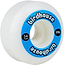 Introducing the Birdhouse Logo 54mm 99A Skateboard Wheels - Blue by Birdhouse. These high-performance wheels feature a white core with a blue rim and are labeled with “birdhouse,” “54 mm,” and “99a.” Crafted from Super High Rebound urethane, they deliver an ideal balance of grip and slide—perfect for riders who value quality, reliability, and top-tier performance in every session.